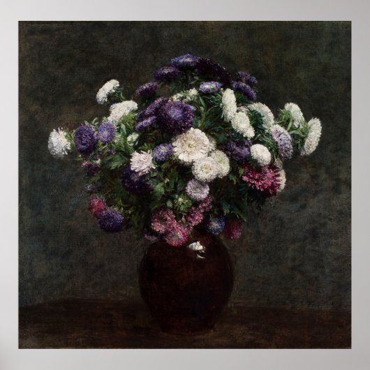Fantin-Latour's Asters in een Vase Poster (Voorkant)