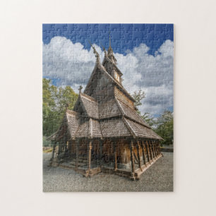 Fantoft Stave Church, Bergen, Noorwegen Legpuzzel