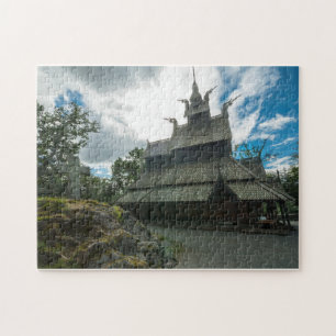 Fantoft Stave Church, Bergen, Noorwegen Legpuzzel