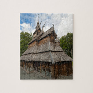Fantoft Stave Church in Bergen, Noorwegen Legpuzzel