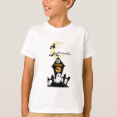 Fantoom met Vampire Fangs en Flying Witch T-shirt (Voorkant)