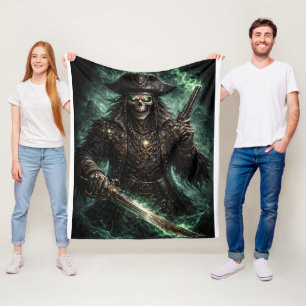 Fantoom Piraat Schedel – Dark Fantasy Reaper Fleece Deken