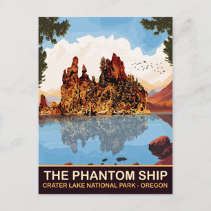Fantoom Schip, Crater Lake National Park, Oregon Briefkaart