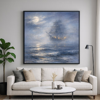 Fantoom Schip - Pastel Schilderstijl Kunst Poster