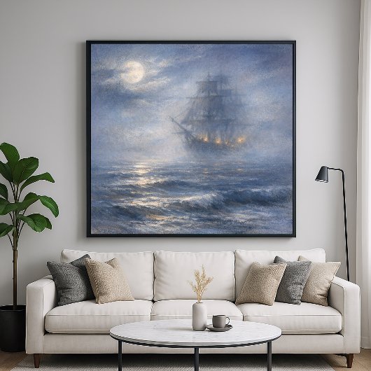 Fantoom Schip - Pastel Schilderstijl Kunst Poster