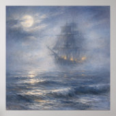 Fantoom Schip - Pastel Schilderstijl Kunst Poster (Voorkant)