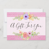 Fantsoen kaart met roze bloemen cadeaubon (Voorkant)
