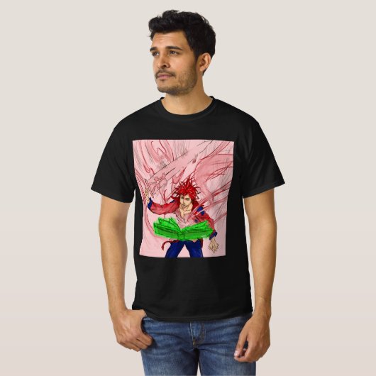 Fanzell Kruger - Zwarte klaver T-shirt (Voorkant volledig)
