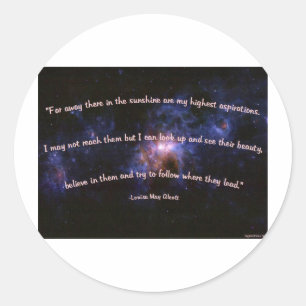 Far Away by Louisa May Alcott Ronde Sticker