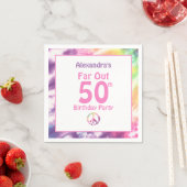 Far Out 50th Groovy Tie Dye Verjaardag Naam Feest Servet (Insitu)