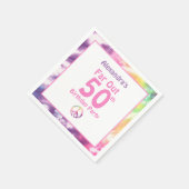 Far Out 50th Groovy Tie Dye Verjaardag Naam Feest Servet (Hoek)