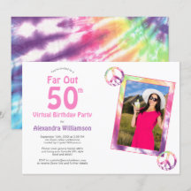 Far Out 50th Tie Dye Virtual Birthday Party Foto