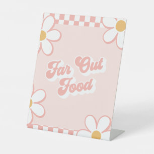 Far Out Food Groovy Baby shower Voedselbord Reclamebord Met Voetstuk