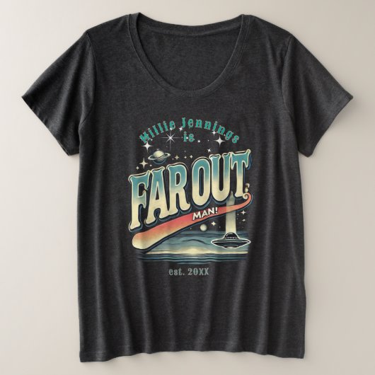 Far Out Man Gepersonaliseerde Retro 70s  Grote Maat T-shirt (Design voorkant)