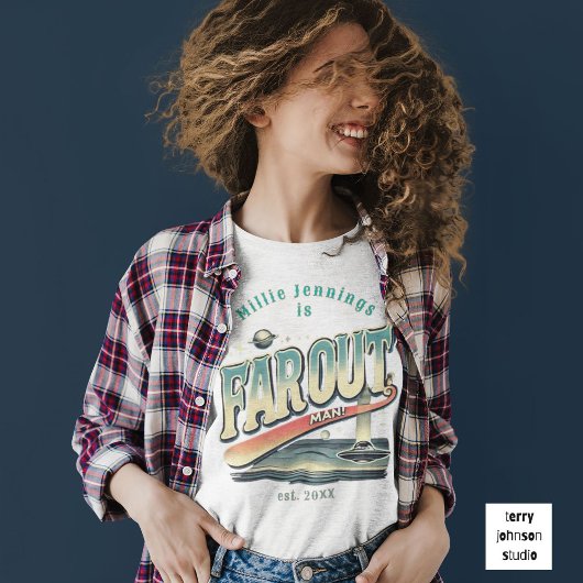 Far Out Man Retro 60's Slogan gepersonaliseerd T-shirt