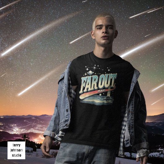 Far Out Man Retro 60's Slogan gepersonaliseerd T-shirt