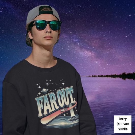 Far Out Man Retro 60's Slogan gepersonaliseerd Trui