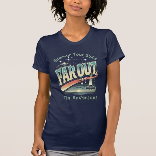 Far Out Man Retro 60's Slogan Gepersonaliseerde fa T-shirt (Voorkant)