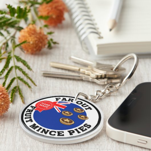 Far Out Nieuw-Zeeland Fruit Mince Pies Sleutelhanger (Voorkant Rechts)