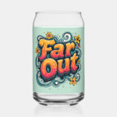 Far Out Retro 70s Psychedelic Groovy Hippie Blikvorm Glas (Voorkant)