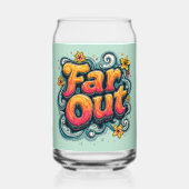 Far Out Retro 70s Psychedelic Groovy Hippie Blikvorm Glas (Achterkant)