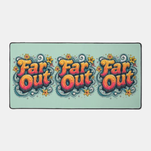 Far Out Retro 70s Psychedelic Groovy Hippie Bureaumat (Voorkant)