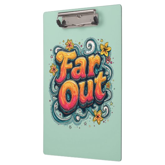 Far Out Retro 70s Psychedelic Groovy Hippie Klembord (Links)