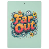 Far Out Retro 70s Psychedelic Groovy Hippie Klembord (Achterkant)