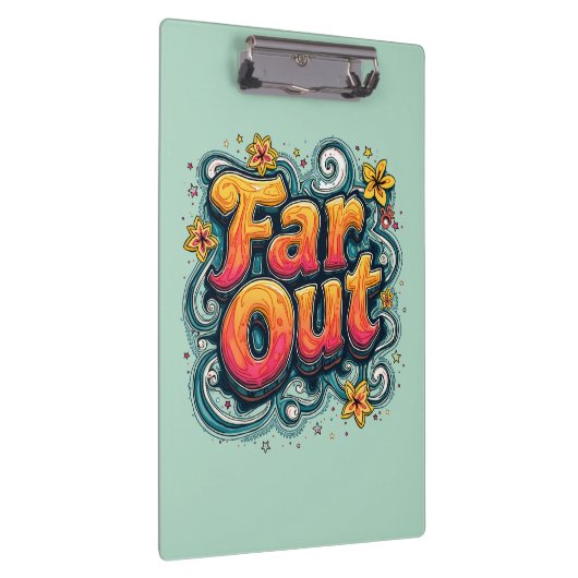 Far Out Retro 70s Psychedelic Groovy Hippie Klembord (Rechts)