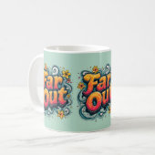 Far Out Retro 70s Psychedelic Groovy Hippie Koffiemok (Voorkant links)