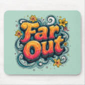 Far Out Retro 70s Psychedelic Groovy Hippie Muismat (Voorkant)