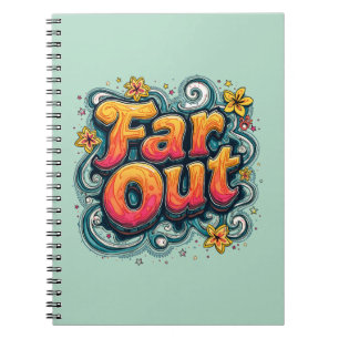 Far Out Retro 70s Psychedelic Groovy Hippie Notitieboek