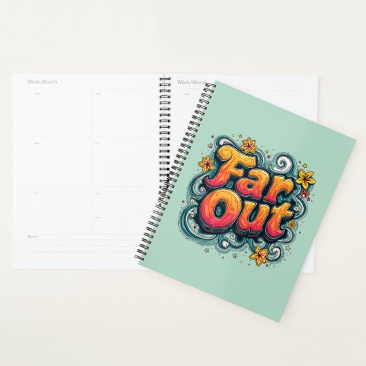Far Out Retro 70s Psychedelic Groovy Hippie Planner (Display)