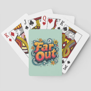 Far Out Retro 70s Psychedelic Groovy Hippie Pokerkaarten