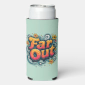 Far Out Retro 70s Psychedelic Groovy Hippie Seltzer Blikjeskoeler (Seltzer Achterkant)