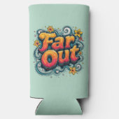 Far Out Retro 70s Psychedelic Groovy Hippie Seltzer Blikjeskoeler (Achterkant)