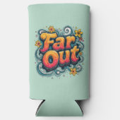 Far Out Retro 70s Psychedelic Groovy Hippie Seltzer Blikjeskoeler (Voorkant)