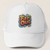 Far Out Retro 70s Psychedelic Groovy Hippie Trucker Pet (Voorkant)