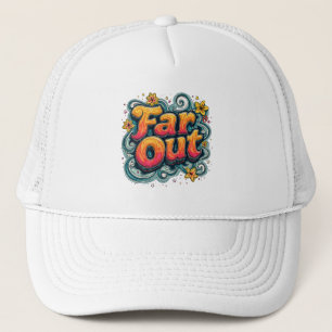 Far Out Retro 70s Psychedelische Groovy Hippie Art Trucker Pet