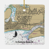 Far Rockaway Queens NY Chart Keramisch Ornament (Achterkant)