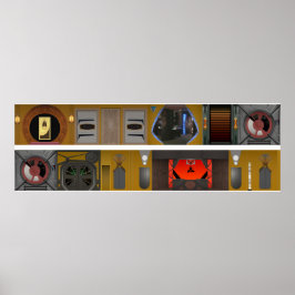 Far Space Station Promenade Diorama background Poster