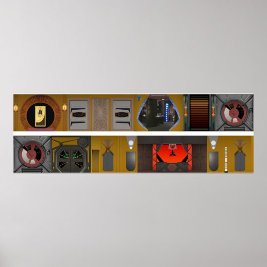 Far Space Station Promenade Diorama background Poster (Voorkant)