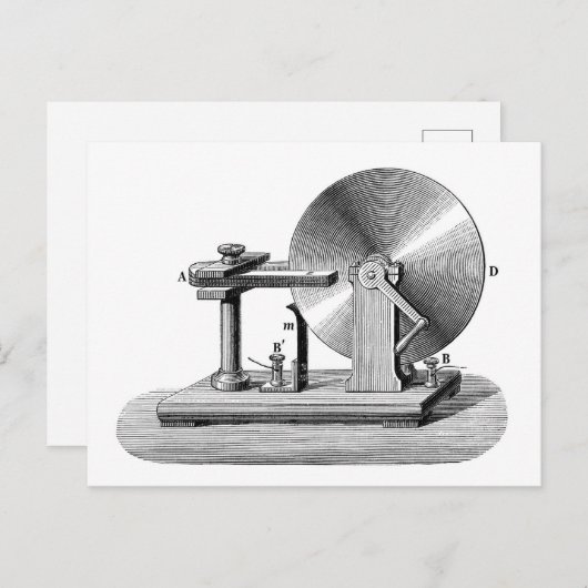 Faraday-schijfgenerator Briefkaart (Voorkant / Achterkant)