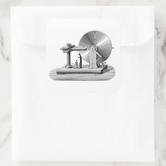 Faraday-schijfgenerator Vierkante Sticker (Tas)