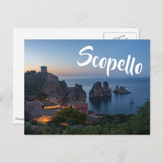 Faraglioni en Tonnara in Scopello, Sicilië Briefkaart (Voorkant / Achterkant)