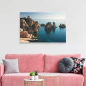 Faraglioni en Tonnara in Scopello, Sicilië Canvas Afdruk (Insitu (Woonkamer))