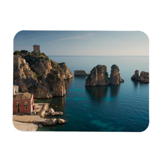 Faraglioni en Tonnara in Scopello, Sicilië Magneet (Horizontaal)