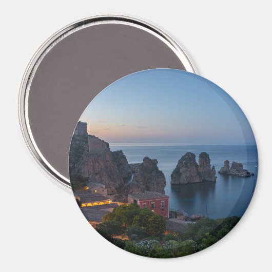 Faraglioni en Tonnara in Scopello, Sicilië Magneet (Voorkant / Achterkant)