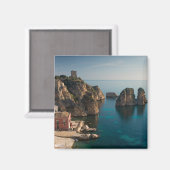 Faraglioni en Tonnara in Scopello, Sicilië Magneet (Voorkant / Achterkant)