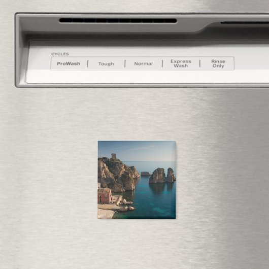 Faraglioni en Tonnara in Scopello, Sicilië Magneet (Insitu (Vaatwasser))